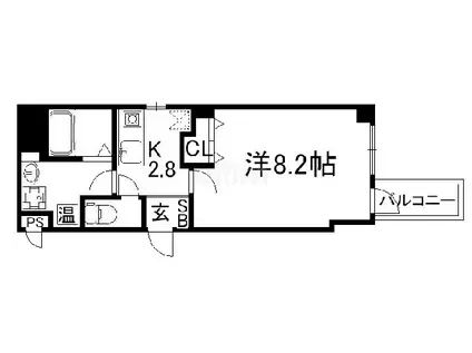 グランフィールド(1K/2階)の間取り写真