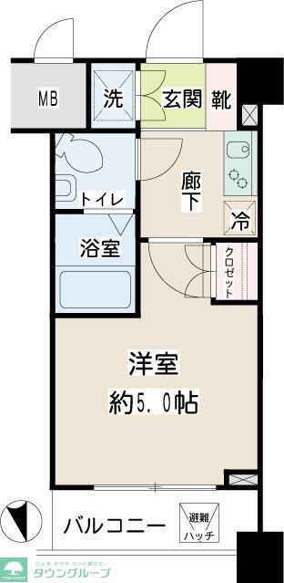 ナイスアーバンステイツ綱島(1K/5階)の間取り写真