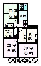 パークハウス2番館(3DK/3階)の間取り写真
