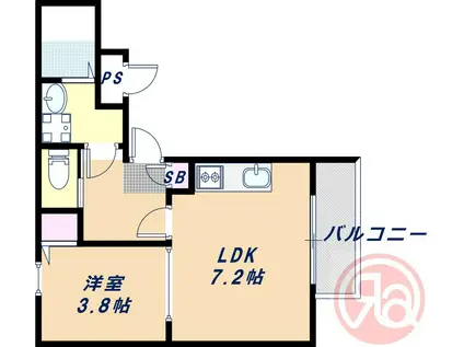 モアナ住吉(1LDK/2階)の間取り写真