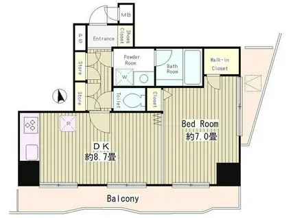 アルブル高輪(1DK/5階)の間取り写真