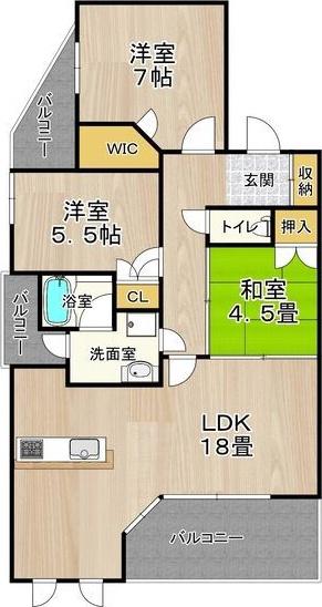 CITY SPIRE夕陽丘(3LDK/5階)の間取り写真