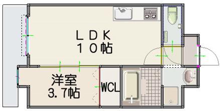 RUSSIE 竹下駅前(1LDK/10階)の間取り写真