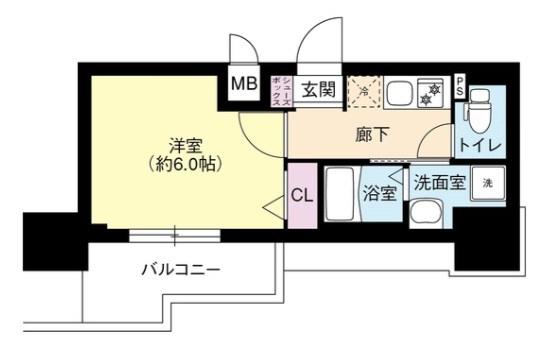 DIMUS新大阪(1K/7階)の間取り写真