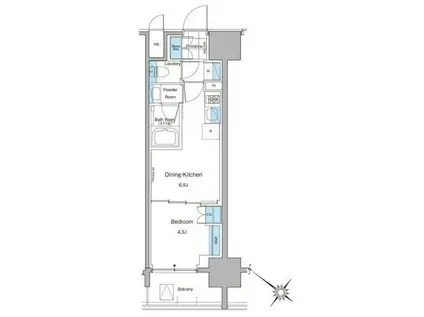 ルフォンプログレ西大井プレミア(1DK/13階)の間取り写真