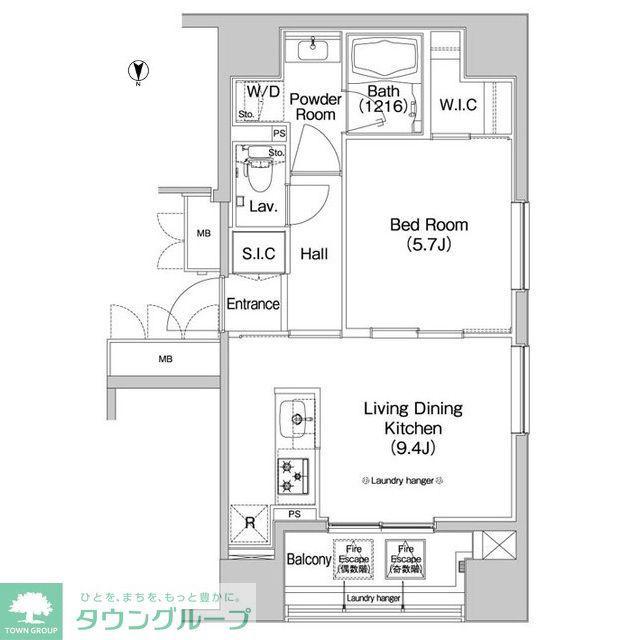 コンフォリア錦糸町(1LDK/9階)の間取り写真