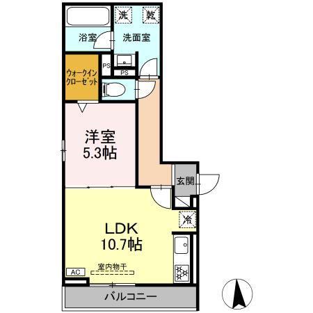 セレスティア藤江町(1LDK/3階)の間取り写真