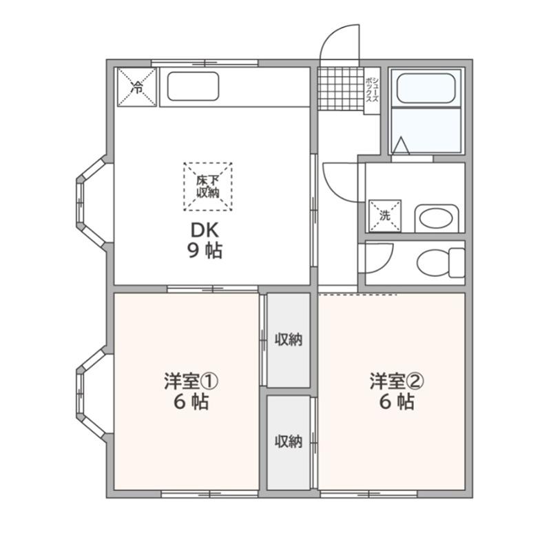 シスタス(2DK/1階)の間取り写真
