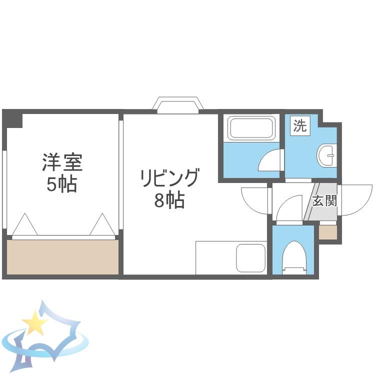 ソレイユ(1LDK/4階)の間取り写真