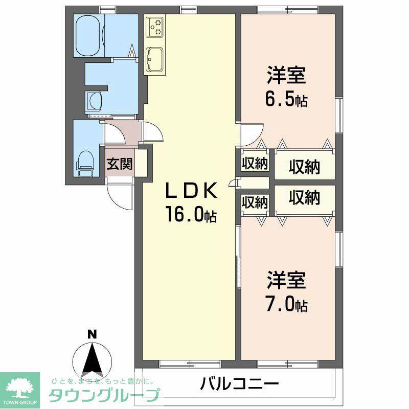 シェトワ丸山(2LDK/1階)の間取り写真