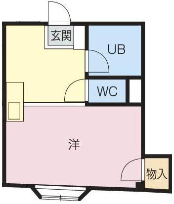 シャルム八幡(ワンルーム/2階)の間取り写真