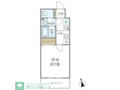 AS CABINS(1K/1階)の間取り写真