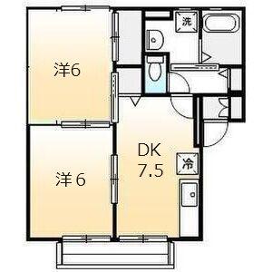 パレス曙(2DK/1階)の間取り写真