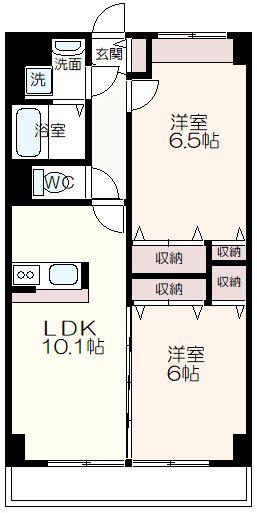 エコーヒルズ神代(2LDK/3階)の間取り写真
