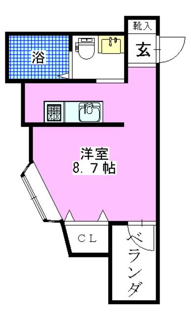 GRAN BLEU FUNABASHI(ワンルーム/3階)の間取り写真