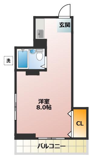 春日レジデンス(ワンルーム/3階)の間取り写真
