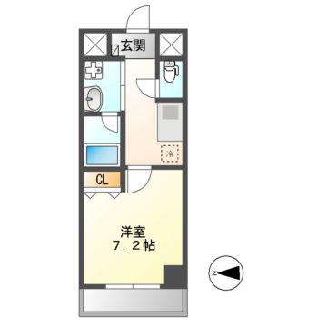 ボーデュキャナル幅下(1K/9階)の間取り写真