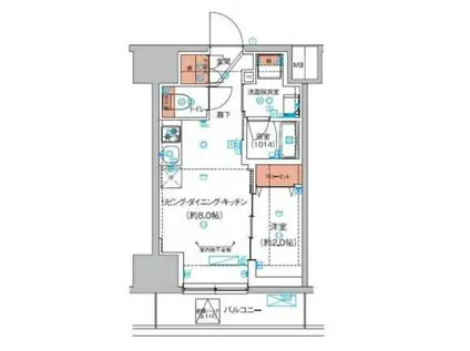 ハーモニーレジデンス巣鴨山手インサイド(1DK/10階)の間取り写真