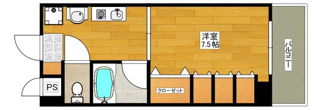 パレ緑地公園(1K/3階)の間取り写真
