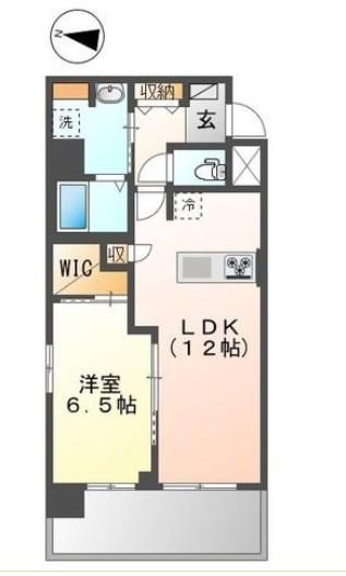 SHIINA RESIDENCE K・A(1LDK/2階)の間取り写真