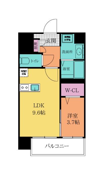 MID TERRACE ミッド テラス(1LDK/2階)の間取り写真