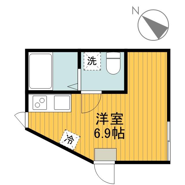 CASA DEL SOLE NIPPA(ワンルーム/2階)の間取り写真
