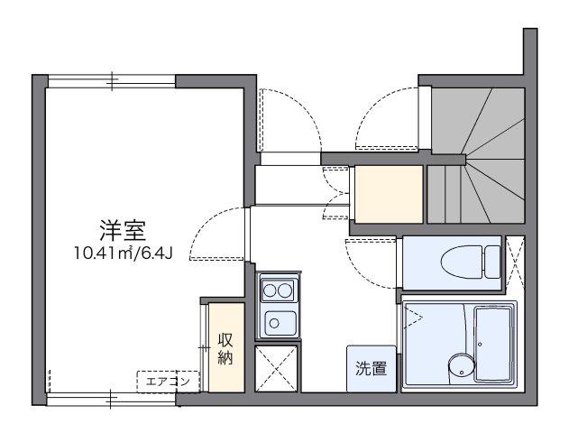 レオネクスト本厚木(1K/1階)の間取り写真