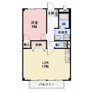 SURPLUS長沢(1LDK/1階)の間取り写真