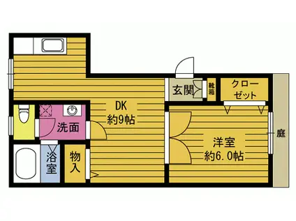 ドリームハイツII(1LDK/1階)の間取り写真