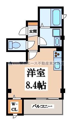 エスタメゾン(ワンルーム/2階)の間取り写真