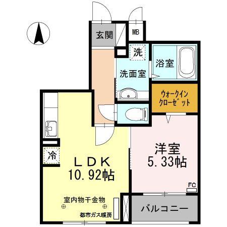 MAISON LETICIA(1LDK/1階)の間取り写真