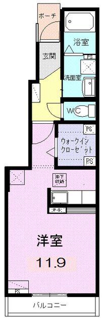 フェリシア(ワンルーム/1階)の間取り写真