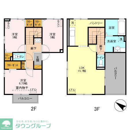 フローレンス II(3LDK/3階)の間取り写真