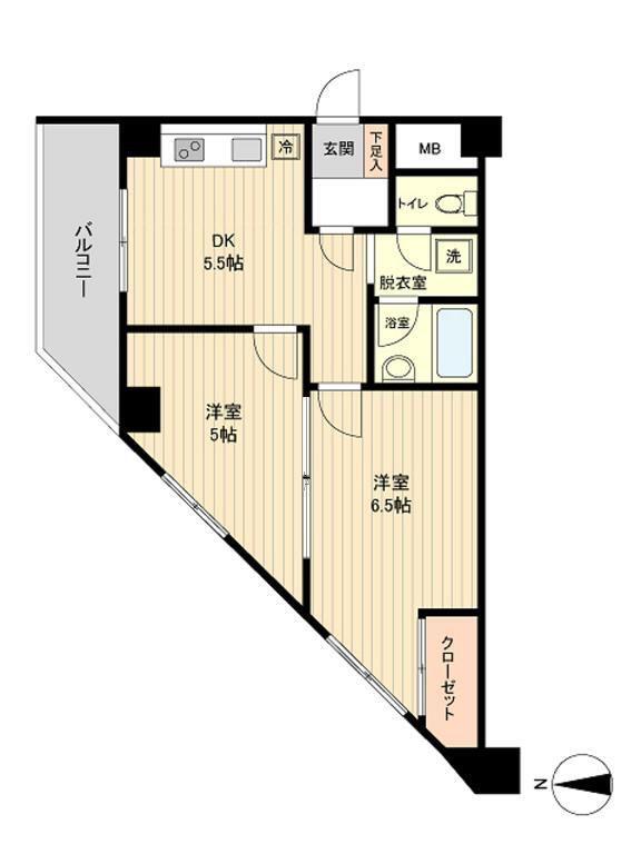 ドリームハイツ(2DK/4階)の間取り写真