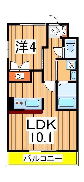 RUHE(1LDK/1階)の間取り写真