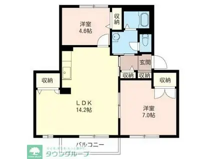 フォーレスMK(2LDK/2階)の間取り写真