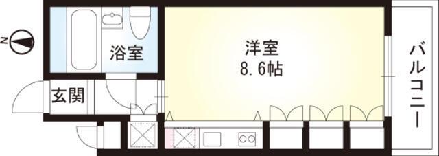 NEST(ワンルーム/1階)の間取り写真