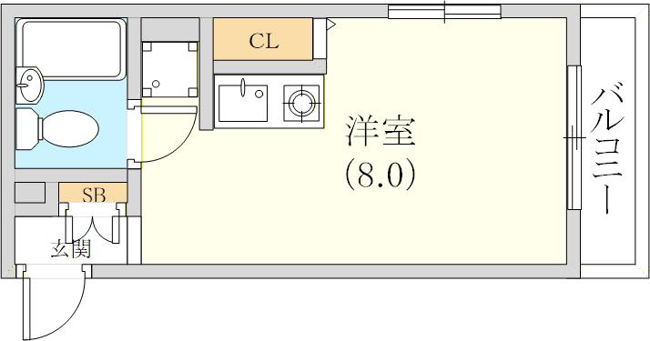 ハーバーフジ(ワンルーム/2階)の間取り写真
