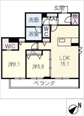 ハレレア(2LDK/3階)の間取り写真