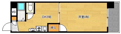 宮脇ビル(1DK/3階)の間取り写真