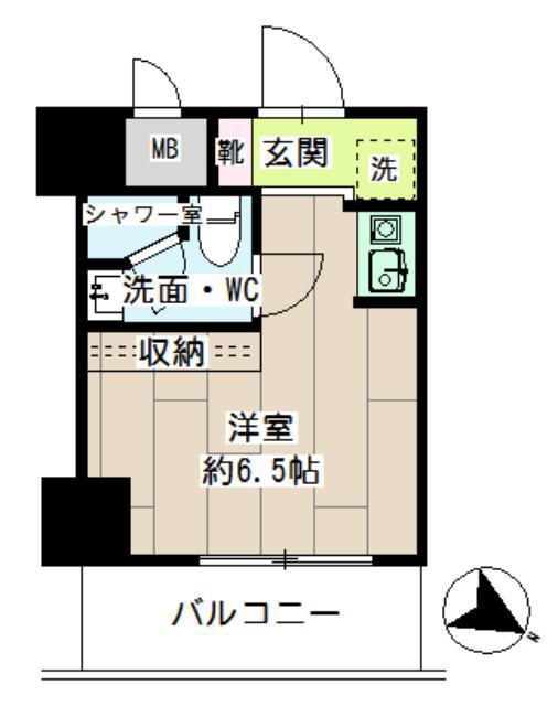 ナイスフォーラム鶴見(ワンルーム/9階)の間取り写真