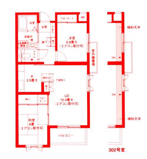 初音マンション(2LDK/2階)の間取り写真