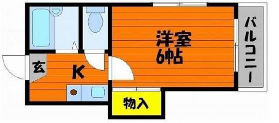 BRUNO浜1(1K/2階)の間取り写真