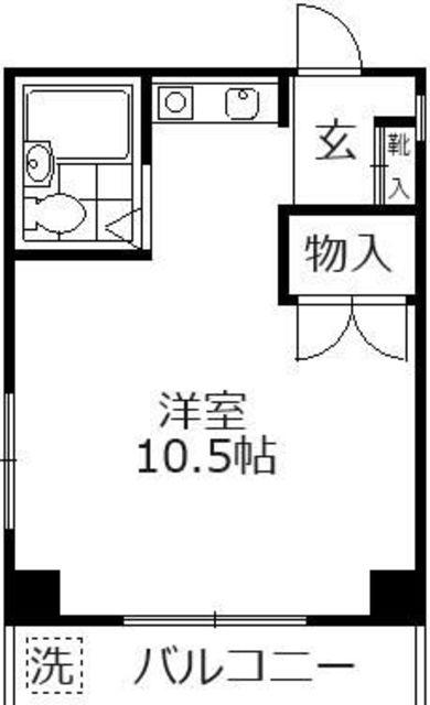 メゾンキハラ(ワンルーム/3階)の間取り写真