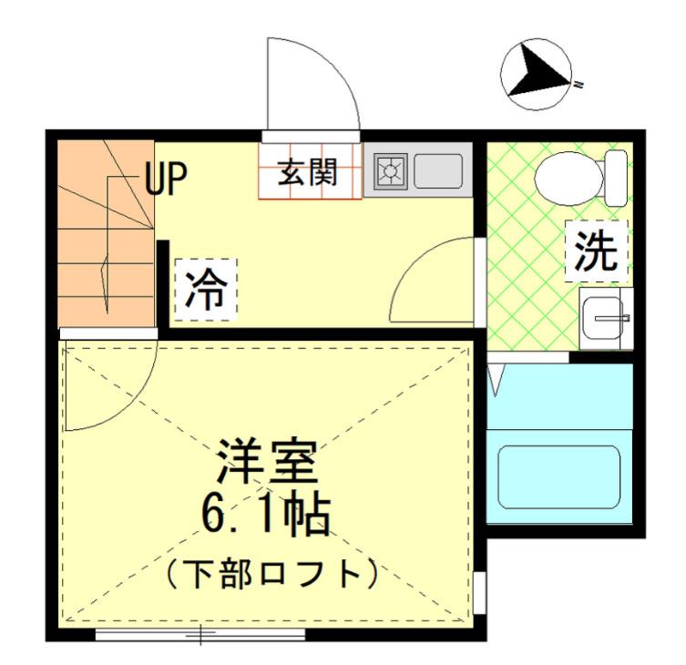 グランドゥール横浜(1K/1階)の間取り写真