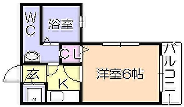 エステート櫛原(1K/2階)の間取り写真