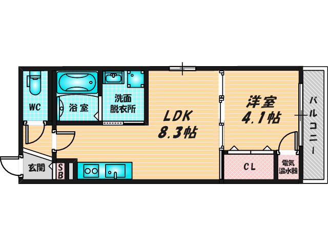 FASECIA AMENITE(1LDK/2階)の間取り写真