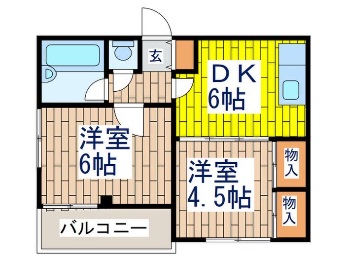 ドエルセレクト18(2DK/3階)の間取り写真