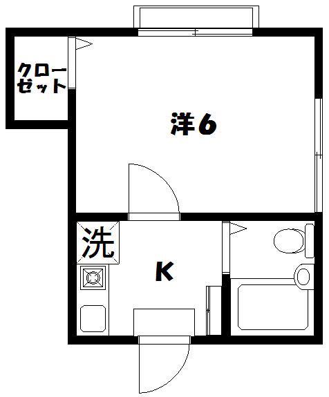 コーポリラ阿佐谷(1K/2階)の間取り写真