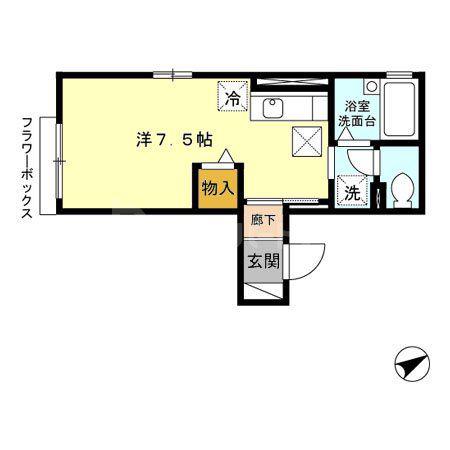 アベニュー本駒込(ワンルーム/1階)の間取り写真